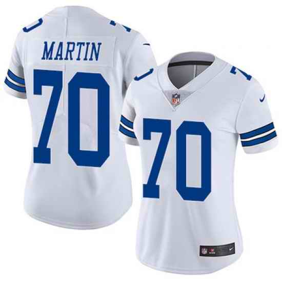 Nike Cowboys #70 Zack Martin White Womens Stitched NFL Vapor Untouchable Limited Jersey